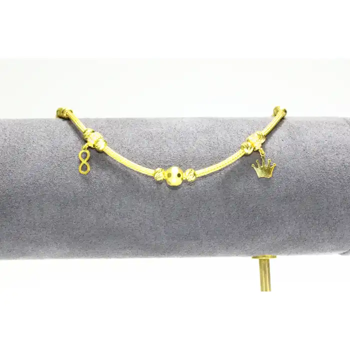 14 Ayar Altın Sonsuzluk Taç Dorikalı Bileklik Künye