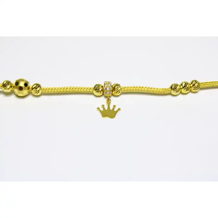 14 Ayar Altın Sonsuzluk Taç Dorikalı Bileklik Künye