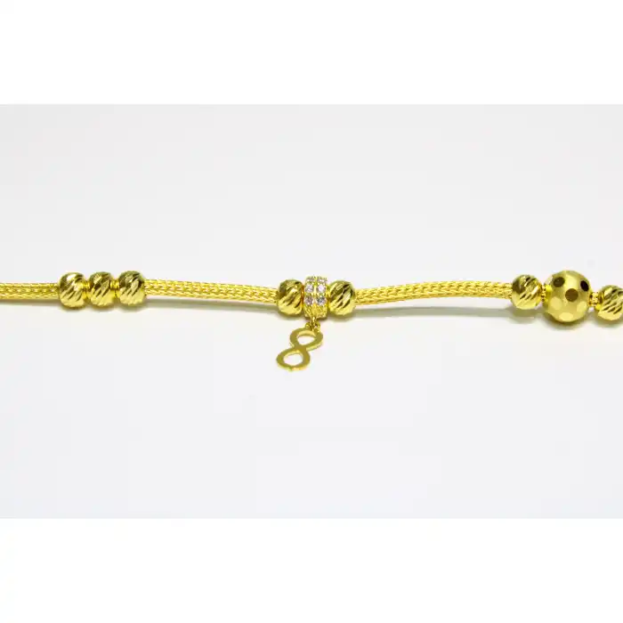 14 Ayar Altın Sonsuzluk Taç Dorikalı Bileklik Künye