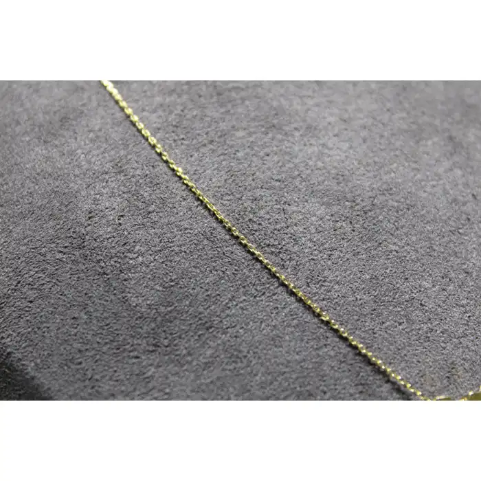 14 Ayar Altın V Harfi Kolye Zinciriyle Beraber