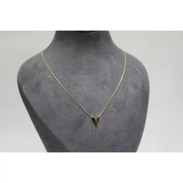 14 Ayar Altın Y Harfi Kolye Zinciriyle Beraber