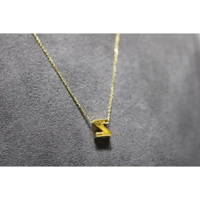 14 Ayar Altın Z Harfi Kolye Zinciriyle Beraber