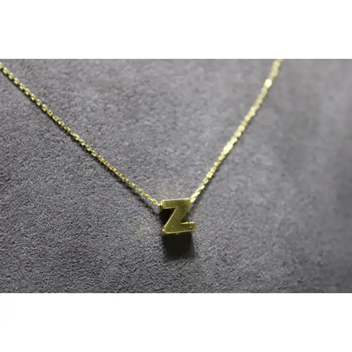 14 Ayar Altın Z Harfi Kolye Zinciriyle Beraber