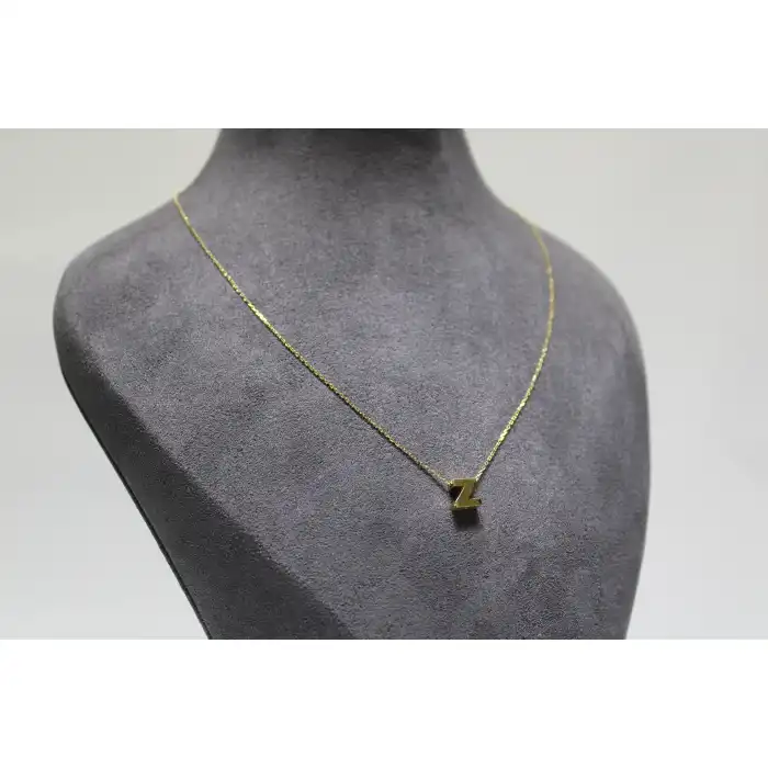 14 Ayar Altın Z Harfi Kolye Zinciriyle Beraber