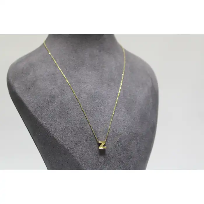 14 Ayar Altın Z Harfi Kolye Zinciriyle Beraber