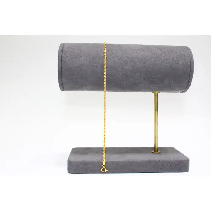 14 Ayar Gerçek Altın Günlük Halat Künye Bileklik