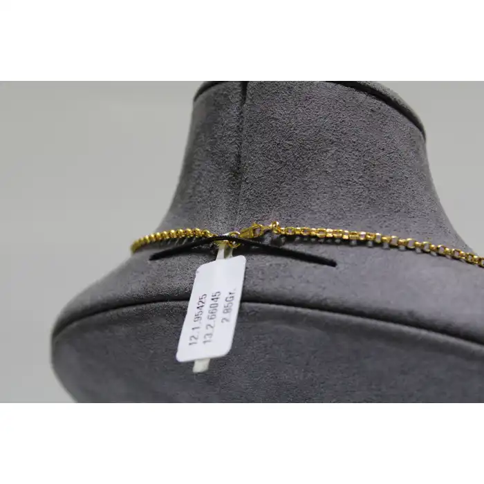 14 Ayar Gerçek Altın Halka Model Kolye Zincir