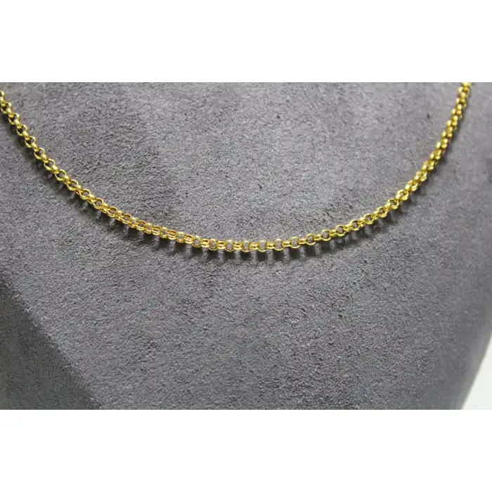 14 Ayar Gerçek Altın Halka Model Kolye Zincir