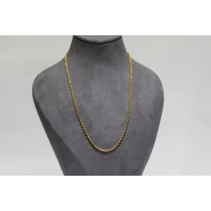 14 Ayar Gerçek Altın Halka Model Kolye Zincir