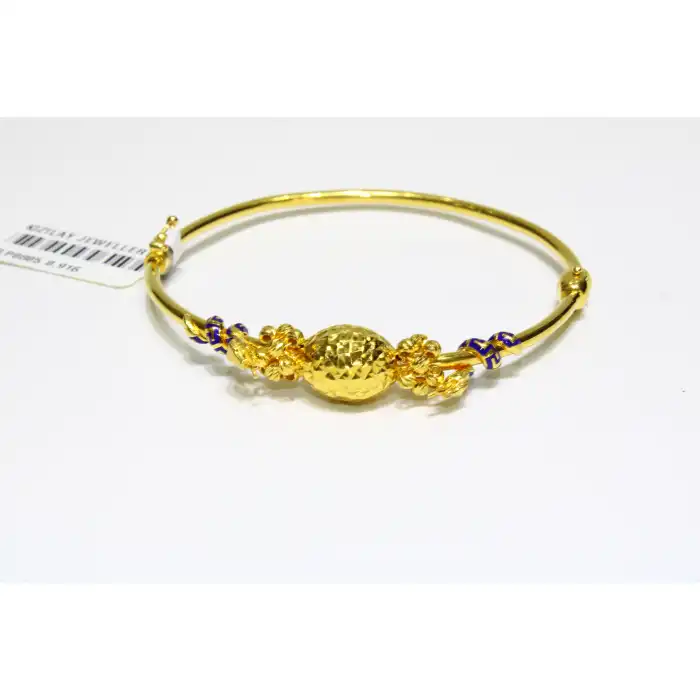 22 Ayar Altın Dorikalı İşlemeli Fantazi Kelepçe Bilezik 11.19 GR KLP0805