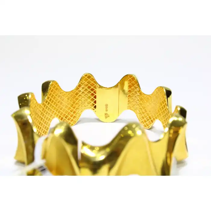 22 Ayar Altın Zikzak Modeli Kelepçe Bilezik 31.18 GR KLP0839