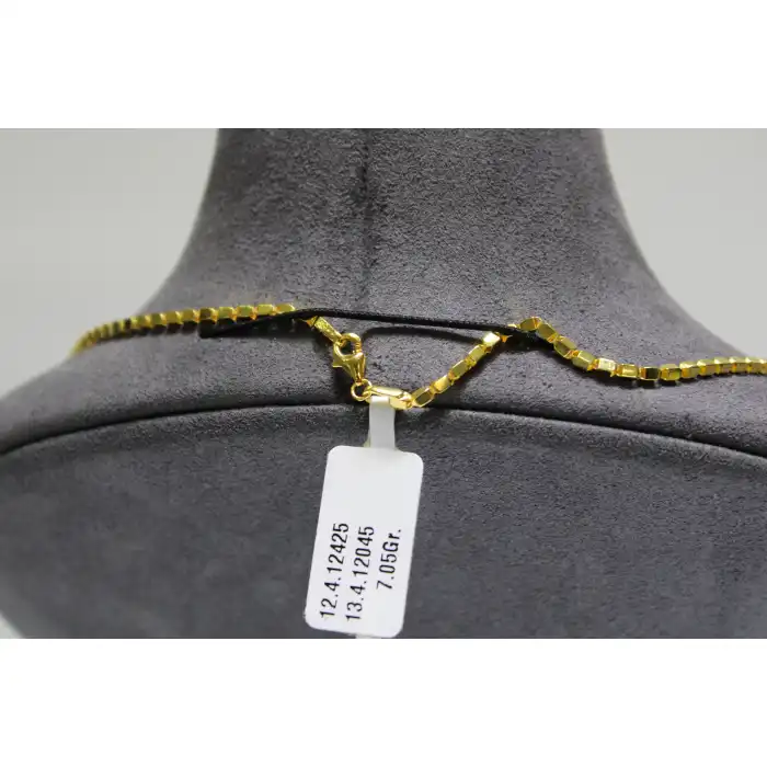 14 Ayar Altın Modern Pullu Zincir Modeli Kolye