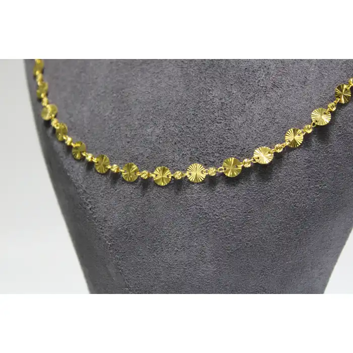 14 Ayar Altın Pullu Dorikalı Kolye