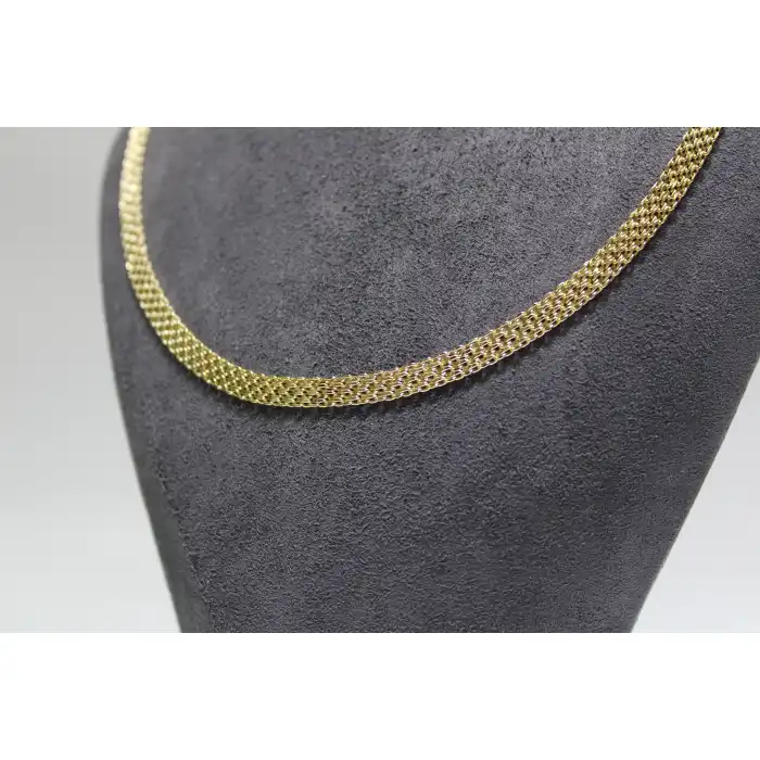 14 Ayar Altın İtalyan Model Dövme Hasır Kolye