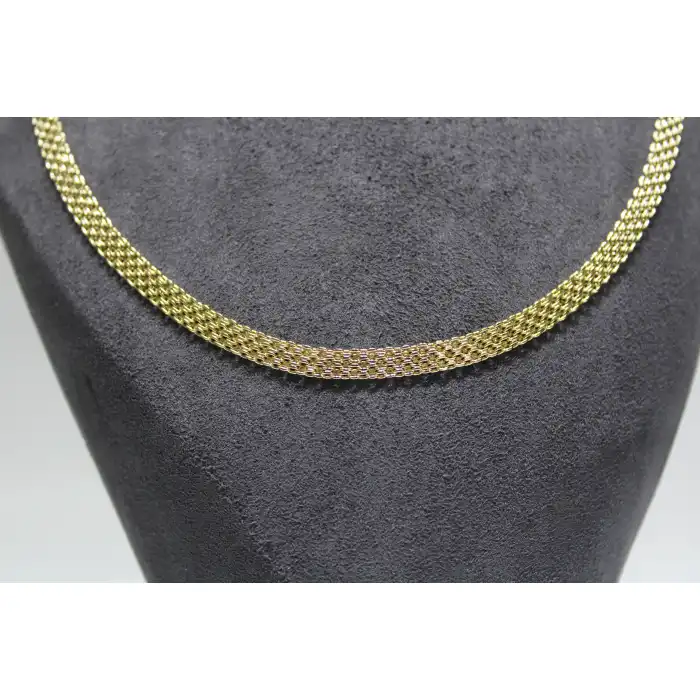 14 Ayar Altın İtalyan Model Dövme Hasır Kolye