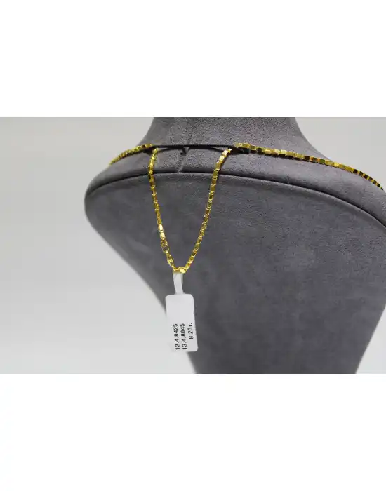 14 Ayar Altın Modern Pullu Zincir Modeli Kolye