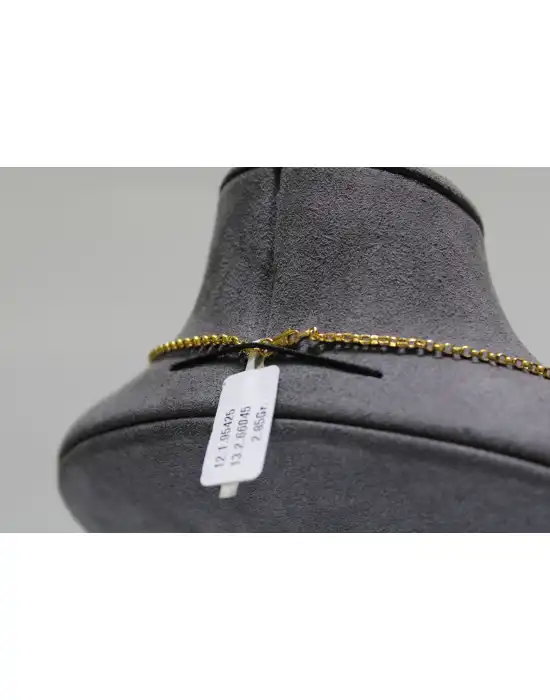 14 Ayar Gerçek Altın Halka Model Kolye Zincir