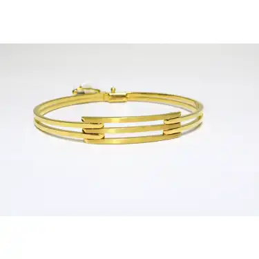 14 Ayar Altın 3 Sıralı Kaburga Kelepçe Bilezik 7.19 GR