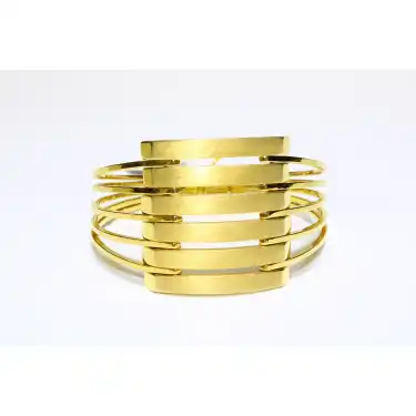 14 Ayar Altın 6 Sıralı Kaburga Kelepçe Bilezik 21.90 GR