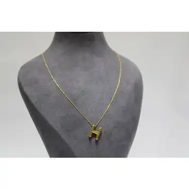 14 Ayar Altın H Harfi Kolye Zinciriyle Beraber