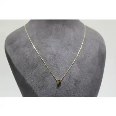 14 Ayar Altın P Harfi Kolye Zinciriyle Beraber