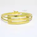 14 Ayar Altın 3 Sıralı Parlak Yüzey Kaburga Kelepçe Bilezik 7.49 GR