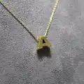 14 Ayar Altın A Harfi Kolye Zinciriyle Beraber