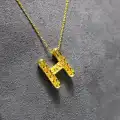 14 Ayar Altın H Harfi Kolye Zinciriyle Beraber