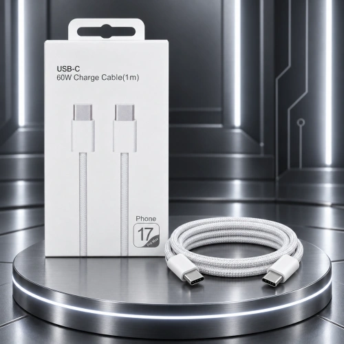 60W USB-C – USB-C Hasır Şarj Kablosu (iPhone 17 Kutulu)