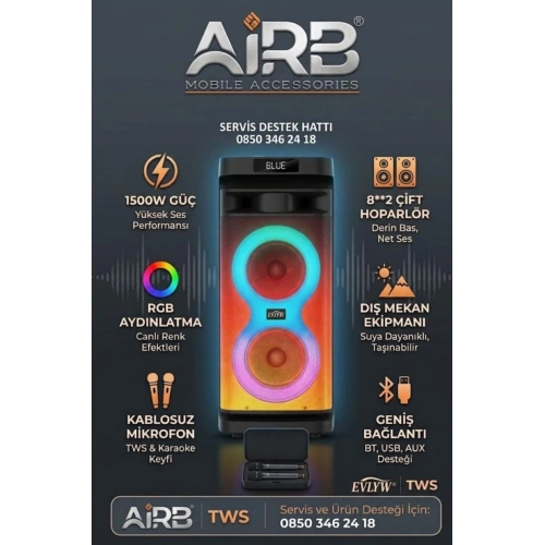 AiRB YE-8828 TWS Parti Hoparlörü