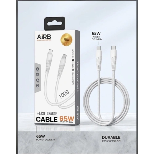 65W Type-C → Type-C Kalın Hızlı Şarj Kablosu