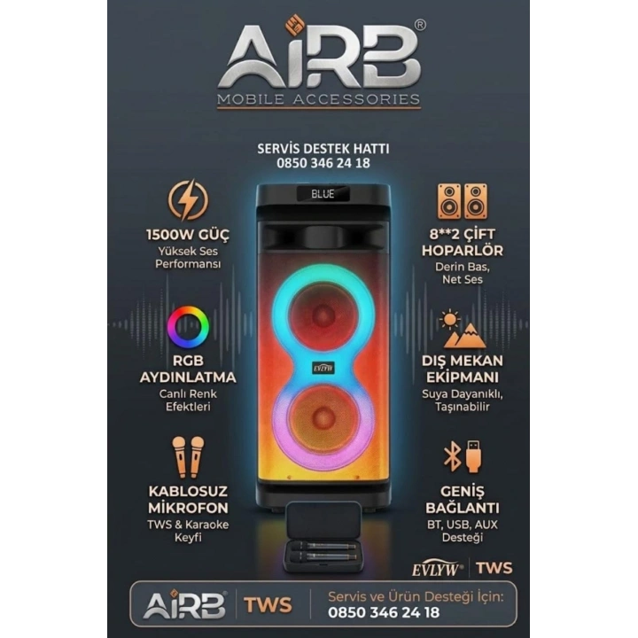 AiRB YE-8828 TWS Parti Hoparlörü