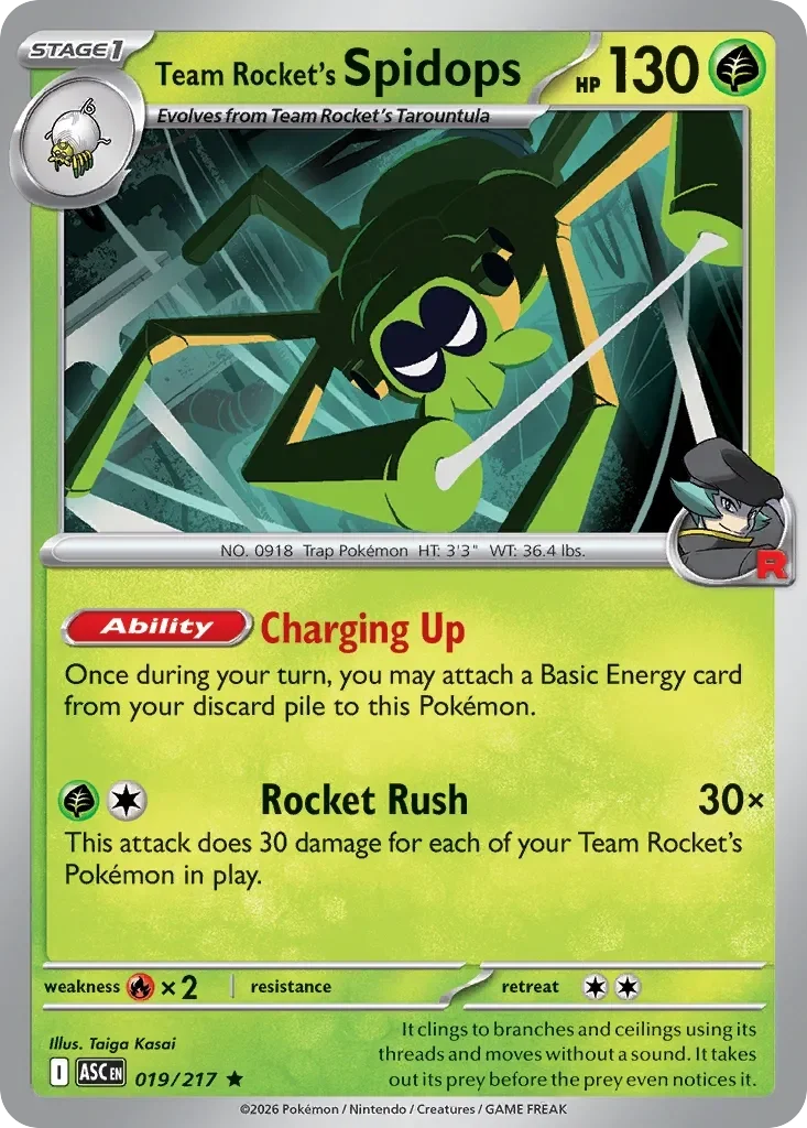 Team Rocket's Spidops Energy Reverse Holo