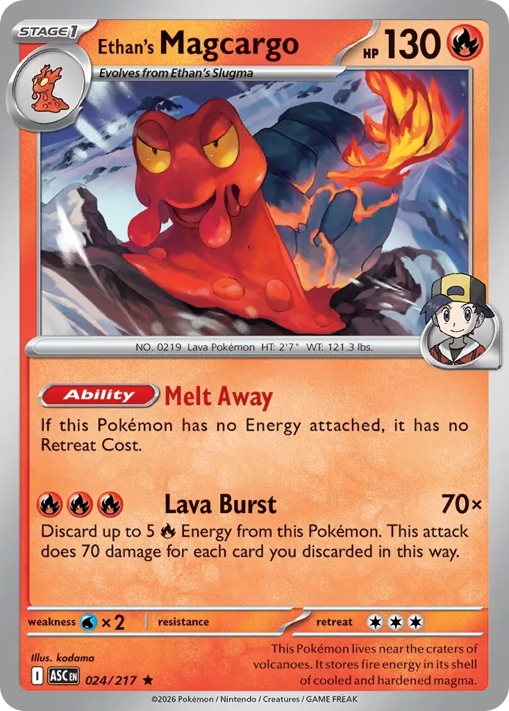 Ethan's Magcargo Poké Ball Reverse Holo
