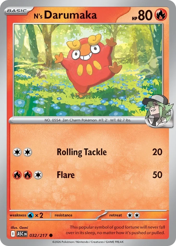 N's Darumaka Poké Ball Reverse Holo