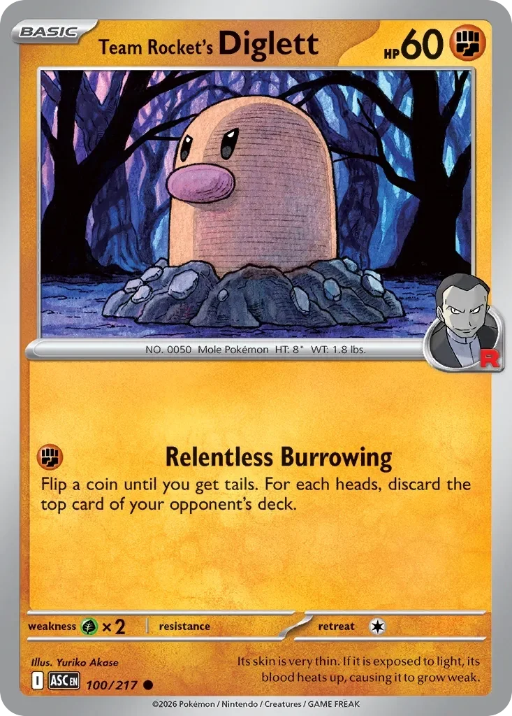 Team Rocket's Diglett Energy Reverse Holo