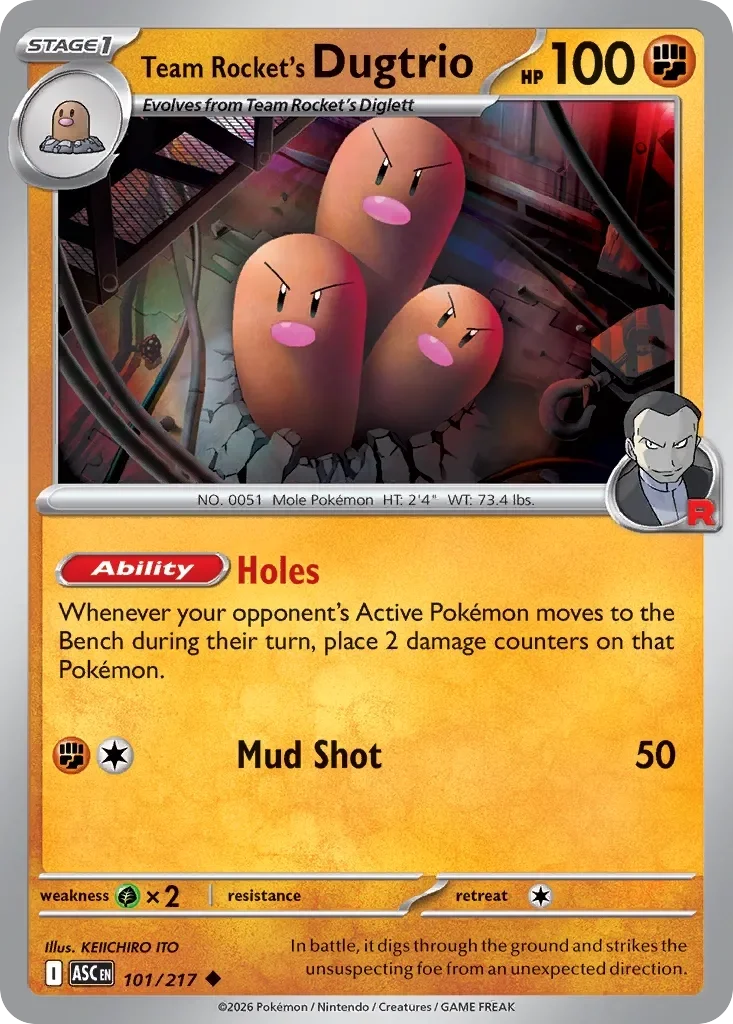 Team Rocket's Dugtrio Rocket Reverse Holo