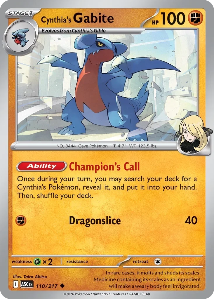 Cynthia's Gabite Energy Reverse Holo