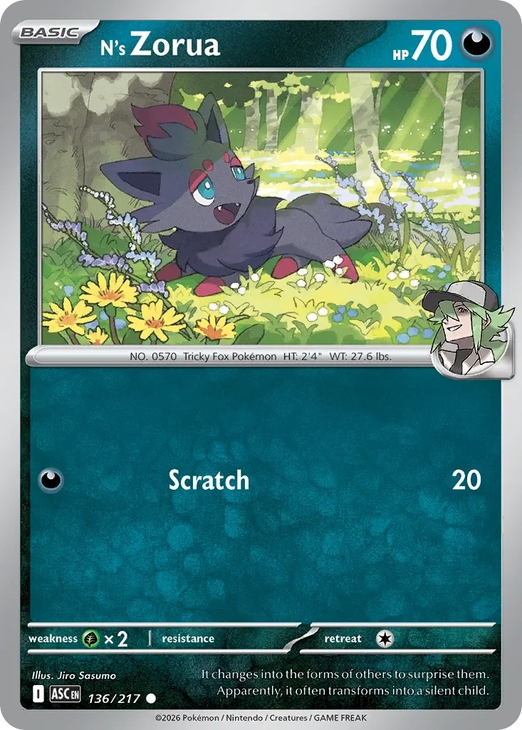 N's Zorua Poké Ball Reverse Holo