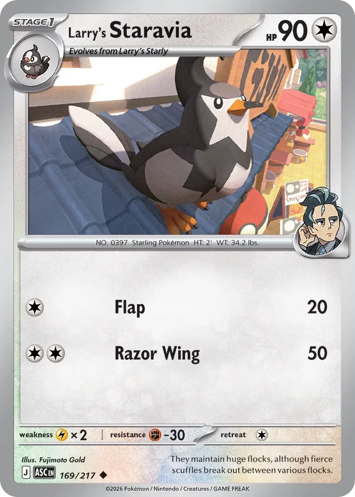 Larry's Staravia Poké Ball Reverse Holo
