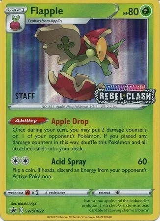 Flapple [Prerelease Staff] SWSH022 Pokemon Promo