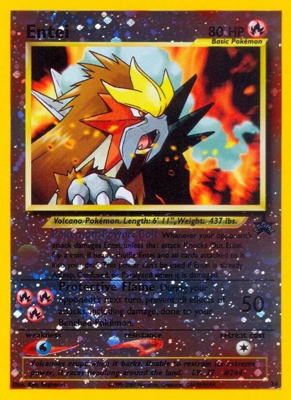 Entei 34 Pokemon Promo [Damaged]