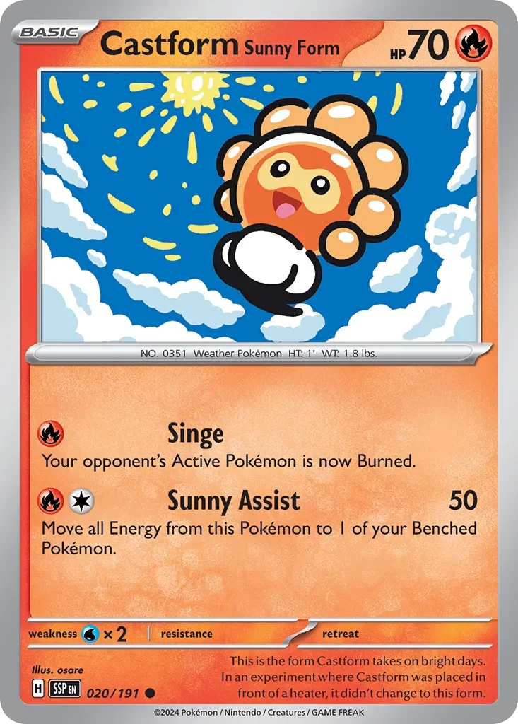 Castform Sunny Form Reverse Holo