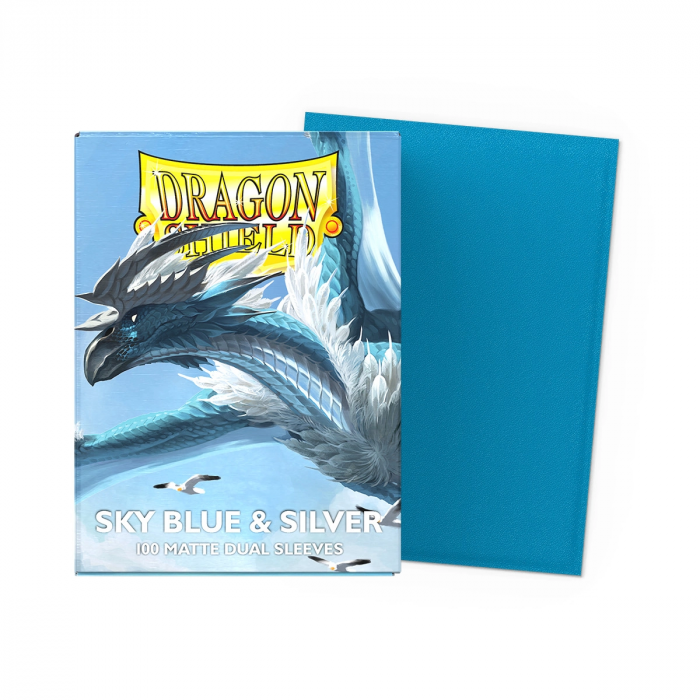Dragon Shield Sky Blue & Silver - Matte Dual Sleeves ürün görseli