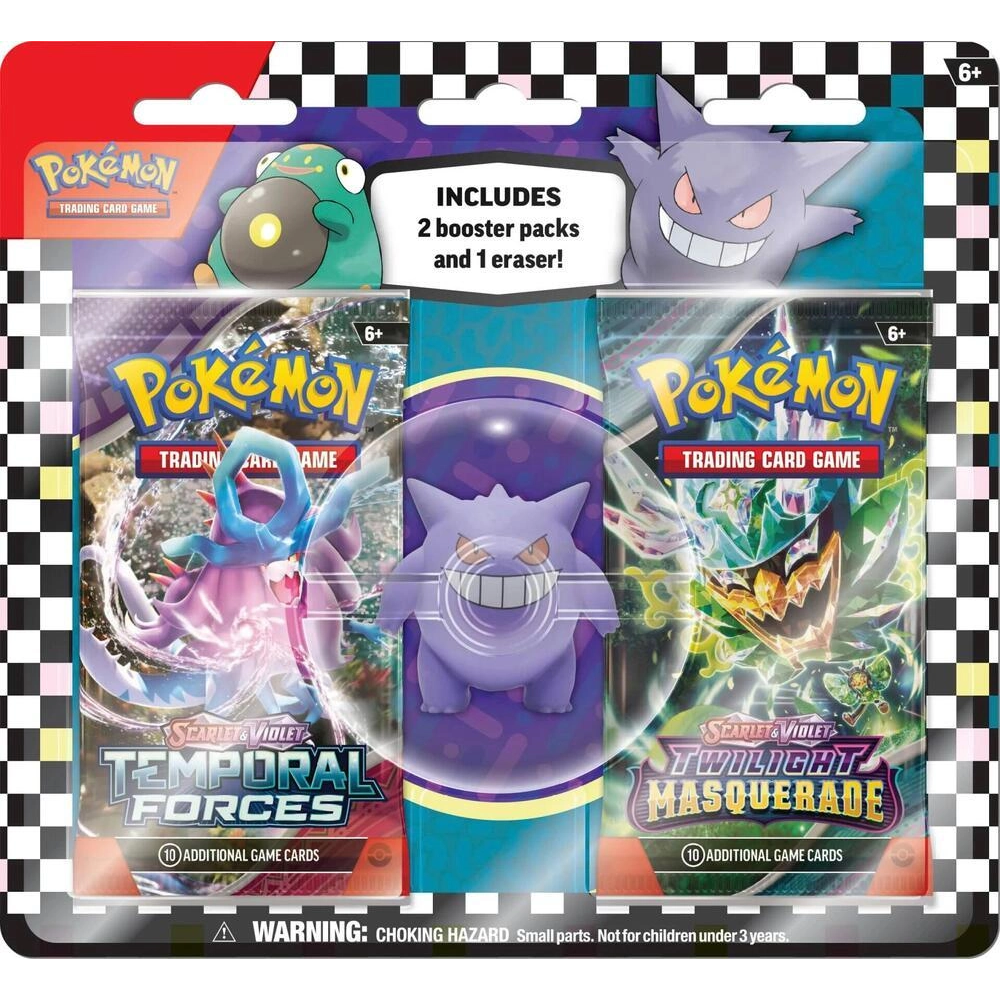 Back to School Eraser Blister - Bellibolt Twilight Masquerade & Temporal Forces Booster Pack