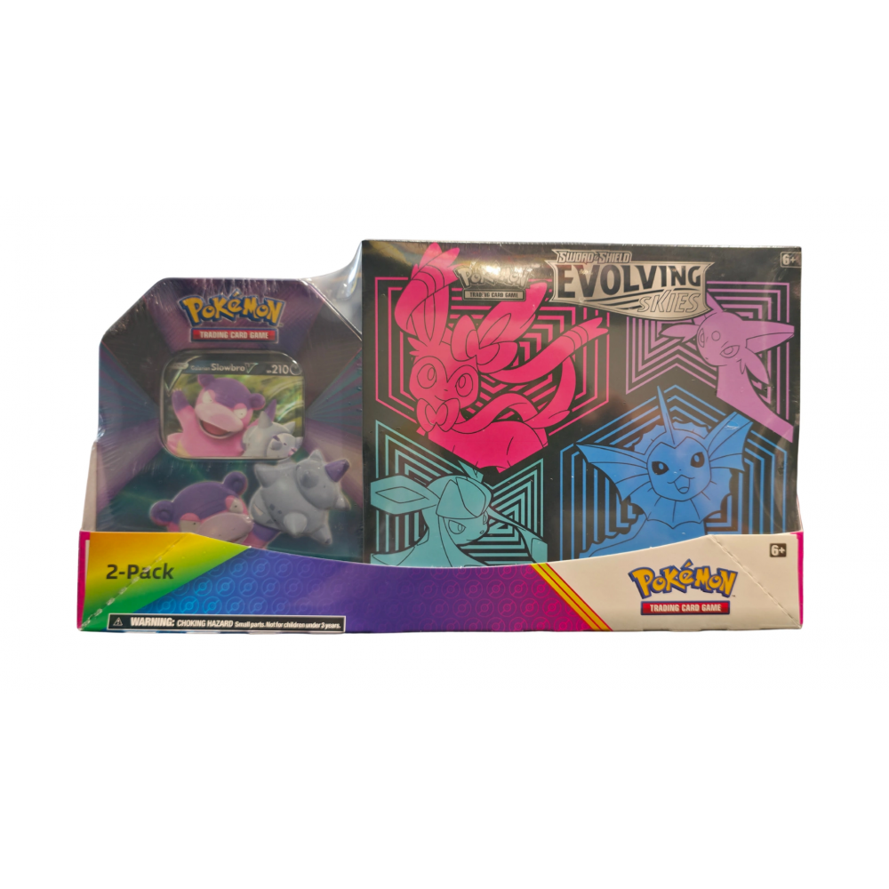 Costco Two-Pack (Evolving Skies ETB & Galarian Slowbro V Forces Tin) ürün görseli