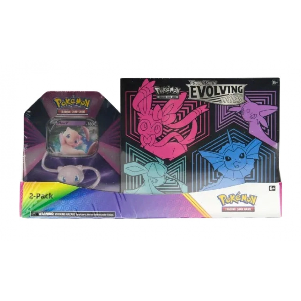 Costco Two-Pack (Evolving Skies ETB & Mew V Forces Tin) ürün görseli
