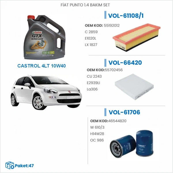 FİAT PUNTO 1.4 BAKIM SETİ
