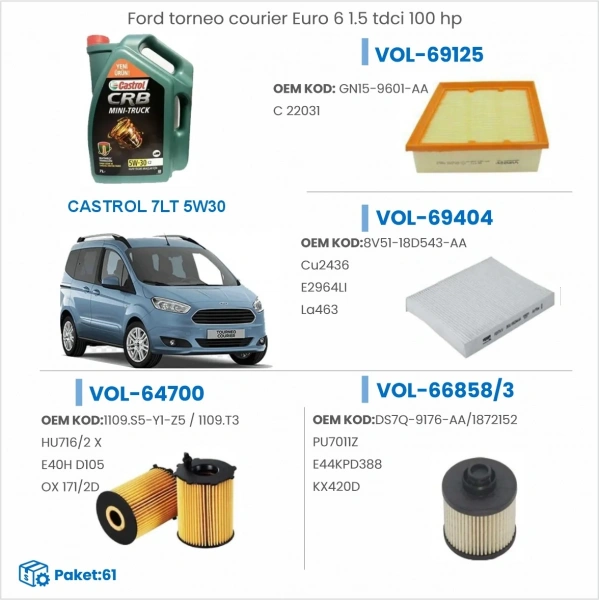 FORD TORNEO COURIER EURO 6 1.5 TDCİ 100HP