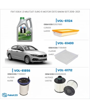 FİAT EGEA 1.3 MULTİJET EURO 6 MOTOR ÜSTÜ BAKIM SETİ 2018-2021